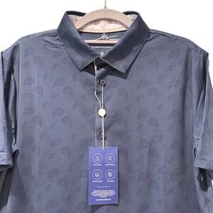 Boston Scott Golf Polo Shirt Paisley Print UPF Moisture Wicking‎ Mens Small NEW
